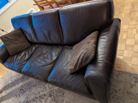 Brown Leather Couch (Natuzzi)