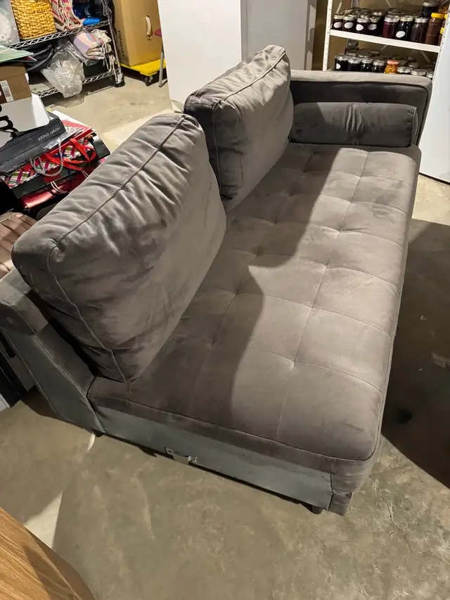 Grey velvet sectional- Structube Kinsey model in Couches & Futons in Edmonton - Image 5