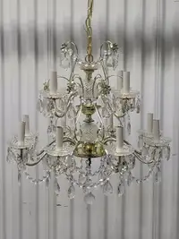 Dual-Tier, 12-Bulb Crystal Chandelier by James Moder