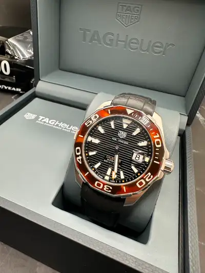 Up for sale is my DISCONTINUED 2020 TAG HEUER AQUARACER "TORTOISE" 43MM 43MM stainless steel case, O...