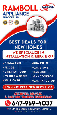 Licensed Home Appliance Repair & Installation- Gas & Electric