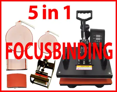 The "5in1 Sublimation Transfer Heat Press Mug Plate Cap Hat T-shirts" is ideal for heat transfer of...