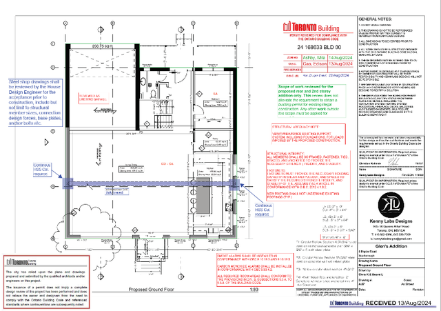 Permit Drawings | Legal Basement | Addition | BCIN + P.Eng in Renovations, General Contracting & Handyman in City of Toronto - Image 3