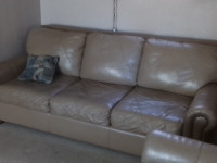 LEATHER COUCH AND CHAIR