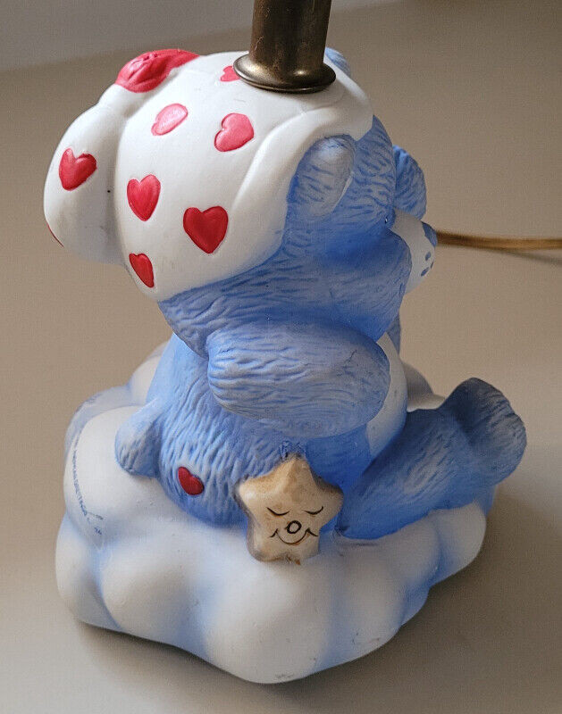 Vintage 1983 Care Bears Bedtime Blue Bear Porcelain Lamp w/Shade in Arts & Collectibles in Oshawa / Durham Region - Image 4