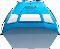 NEW OutdoorMaster Blue Pop Up 3-4 Person Beach Tent X-Large - Ea
