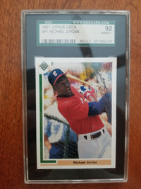 Rare 1991 Michael Jordan SP1 Upper Deck Baseball Graded SGC 92