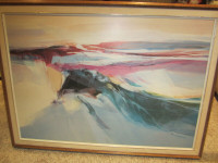 Large framed abstract print by Fran Wolfenden