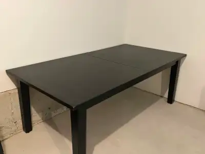 IKEA Solid Wood Dining Set – 6 Chairs + 2 Leaves – $350, View more