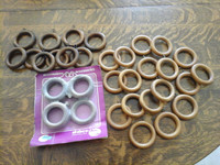 35 Vintage Wooden Curtain Rings