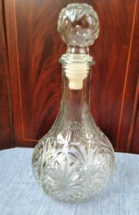 Vintage Glass Decanter with Stopper