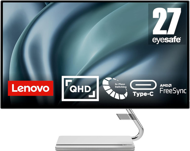 NEW Lenovo 27" QHD  (2560x1440) WLED Monitor #Q27h-20 on SALE! in Monitors in Mississauga / Peel Region