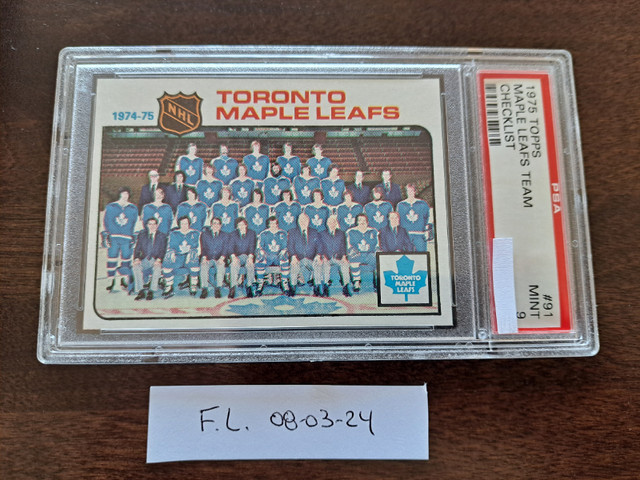 Carte de hockey Équipe des Maple Leafs de Toronto 1975 PSA dans Art et objets de collection  à Laval/Rive Nord