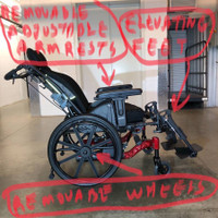 ALL ADJUSTABLE Tilt/Recline Fuze T50 Wheelchair TOP OF THE LINE…