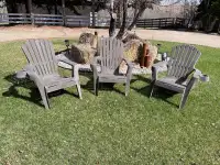 Plastic Adirondack Chairs with Removable Cup Holders