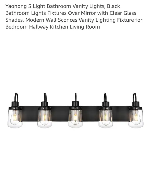 Yaohong 5-Light Bathroom Vanity Light in Indoor Lighting & Fans in Kitchener / Waterloo - Image 2