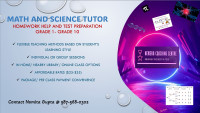 Math and Science Tutor (Highly Experienced, Gr 1-10)