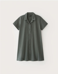 Frank and Oak The Camp Collar Dress in Teal Grey