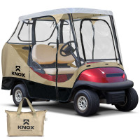 2 Person Beige Golf Cart Cover 55" Short Roof, 600D Waterproof