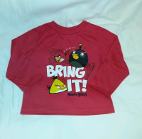 Angry Birds Red Long Sleeve Shirt Toddler Boys Size 3/4T
