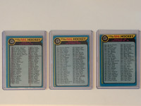 1979-80 OPC (O-Pee-Chee) hockey card checklist set, G/VG