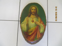 Sacred Heart Of Jesus 11x17 Solid Wood Oval Plaque Made In USA