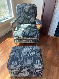 Black Antique Chair & ottoman
