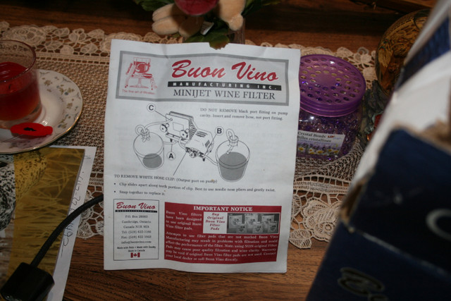 BUON VINO MINI-JET FILTER SYSTEM in Hobbies & Crafts in Oakville / Halton Region - Image 3