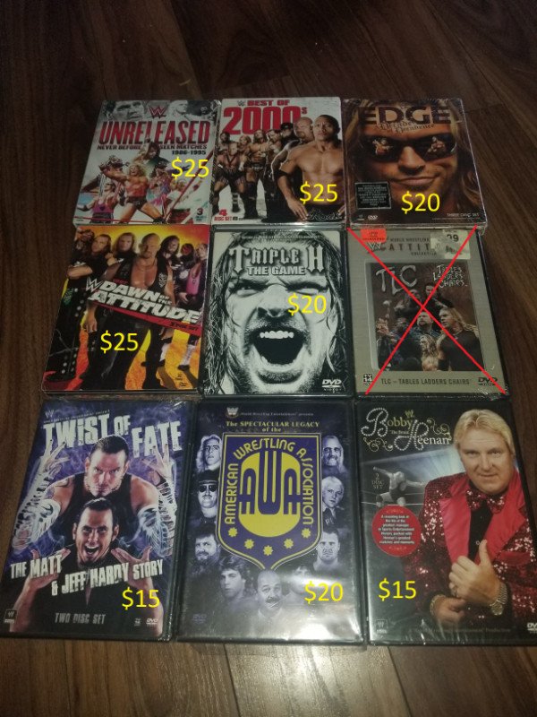 ASSORTED WWE WWF WRESTLING DVD BOX SETS VARIOUS PRICING $10-$25 in CDs, DVDs & Blu-ray in North Bay