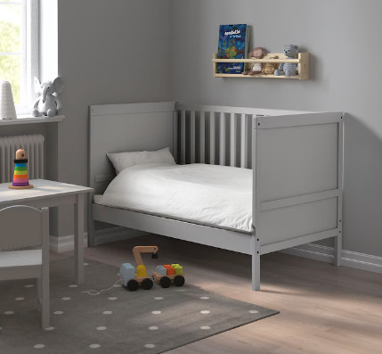 SUNDVIK Baby Crib (Grey) with Mattress in Beds & Mattresses in Oshawa / Durham Region - Image 4