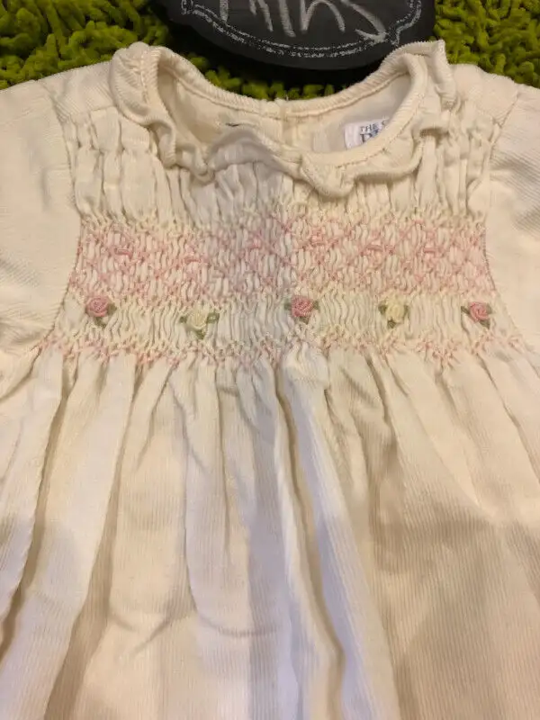 THE CHILDREN'S PLACE IVORY CORDUROY LONG SLEEVE DRESS 6- 9 MTHS62863262614658122
