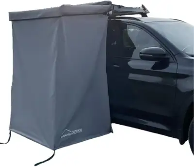Also fits teardrop trailers! DANCHEL OUTDOOR Car Shower Awning, Portable Vehicle Roof Rack Shower 4...