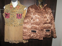 Unique quality leopard punk vest/down winter women jacket M
