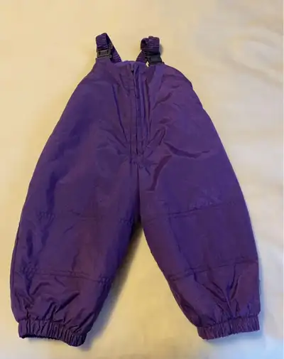 Toddler size 18 Months Purple Suspender Style Snowpants, View more