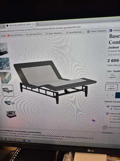 lit(double)ajustable électrique avec matelas ou sans, View more