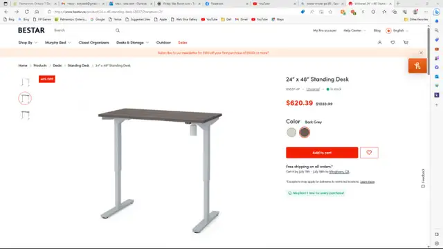 New 30x60 Bestar Power Desk in Desks in Stratford - Image 2