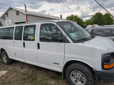 I have a 3500 Chevy Express for sale. It is in decent condition. The paint is peeling off a little b...