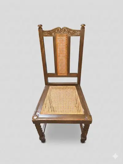 Vintage Barley Twist Chair with Cane Seat & Back, View more