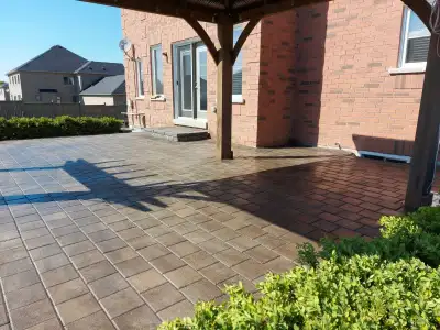 Masonry team Driveway Patio Sidewalk Repair and Extension Interlock stone Repair Stamped or Plain co...