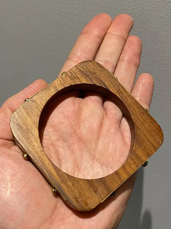 TEAK WOOD AND BRASS UNISEX JEWELRY BANGLE62863733678721123
