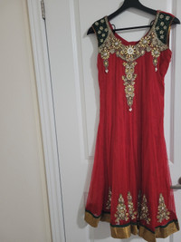 Dark Red Anarkali Suit