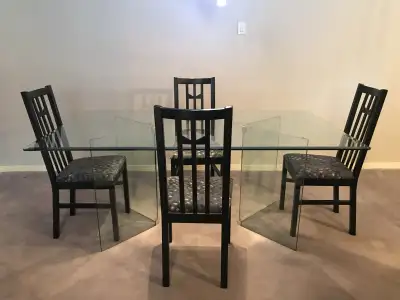 Glass Dining Table with 4 Chairs, View more