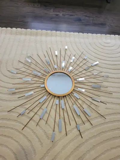 Large Sunburst Wall Mirror – Copper/Gold – 36", View more