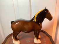 Vintage Large Beswick Yellow Ribbon Porcelain Shire Mare Horse