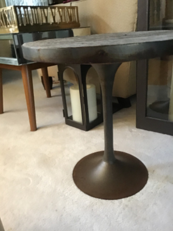 RETAIL $1245NEW CONDITION RESTORATION HARDWARE SIDE TABLE.WITH R in Other Tables in Strathcona County - Image 3