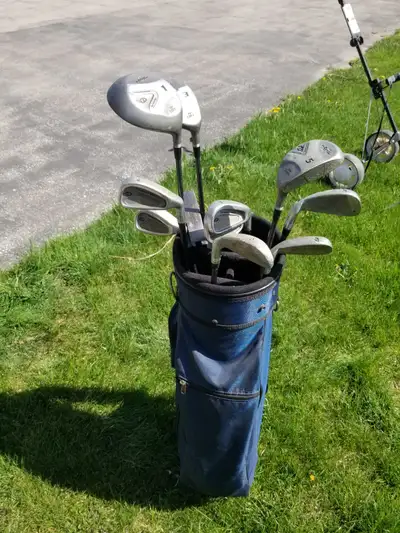 Golf clubs, bag and cart, View more