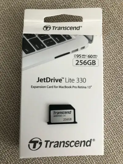 For Sale Transcend 256GB Jet Drive Lite 330 Comes with box and manual. Has been formatted and is Mac...