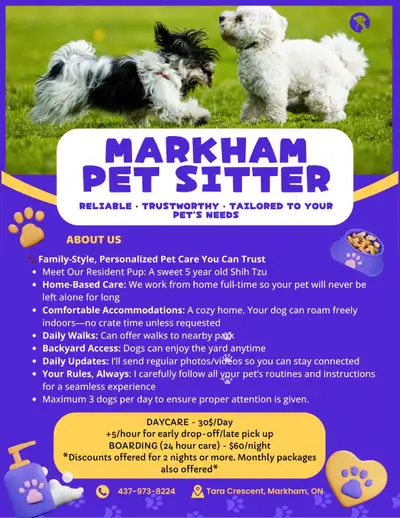 Pet Sitting in Markham, View more