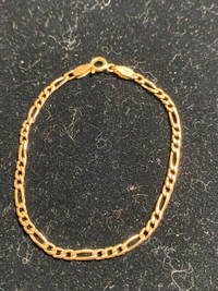 Solid 14k Gold Bracelet Chain 14kt gold 6.5”Weight 3 grams .