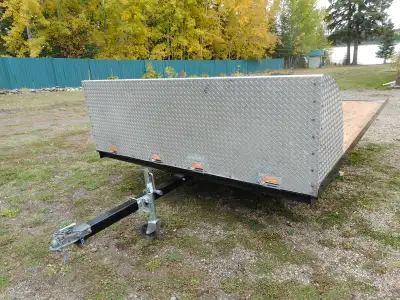 1979 SNOWMOBILE or ATV TRAILER, 10ftX8ft, 1800lb axle; newer tongue lift; new treated decking; newly...